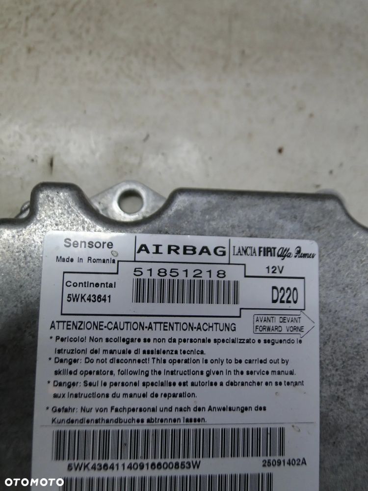 FIAT BRAVO II 2 DESKA KONSOLA PODUSZKI AIRBAG PASY SENSOR KOMPLET ORYGINAŁ EUROPA - 7