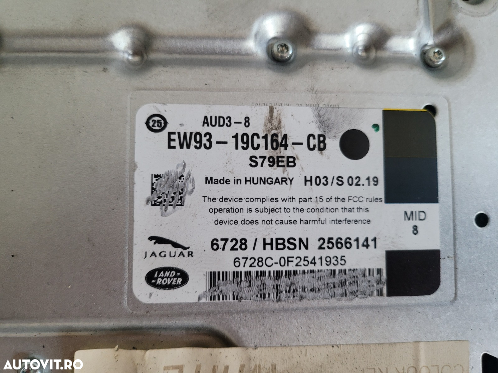 Amplificator Audio Statie Land Rover Range Rover Sport L494 Discovery Vogue Cod EW93-19C164-CB An 2014-2015-2016-2017-2018 Dezmembrez Range Rover Sport L494 An 2014-2018 Volan Stanga 3.0 Diesel 306DT - 8