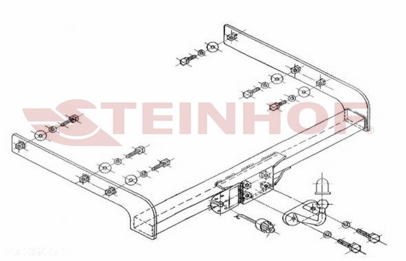 Hak holowniczy+WIĄZKA 7PIN do Volkswagen Transporter T4 Skrzynia 1990-2003 - 2