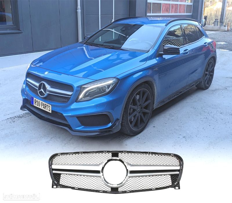 GRELHA MERCEDES CLASSE GLA X156 14-16 LOOK AMG CROMADO PRETO - 1