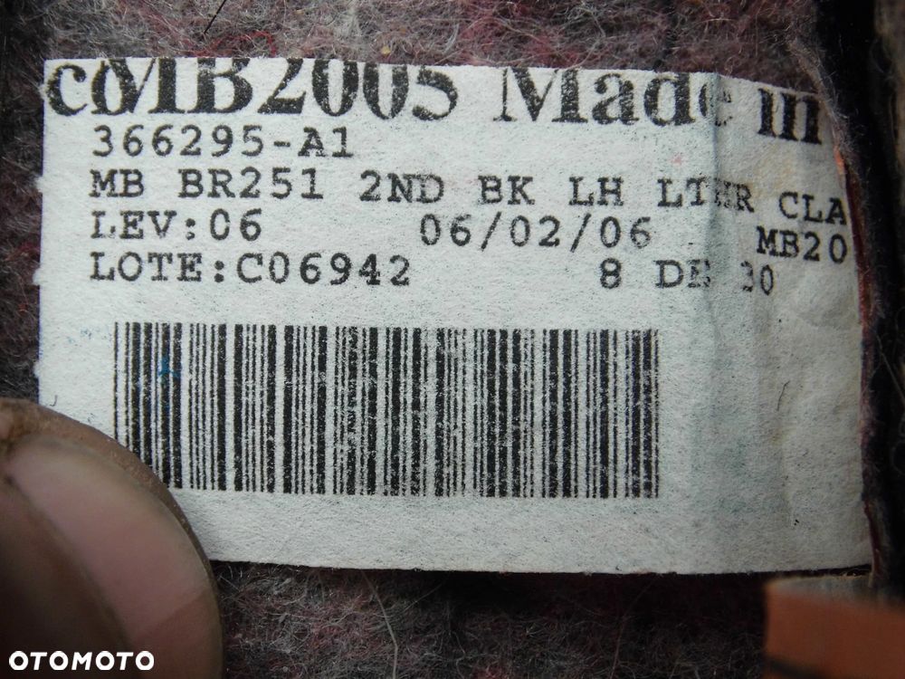 TAPICERKA OPARCIA FOTELA MERCEDES R W251 LEWA TYLNA II RZĄD SKÓRA - 7