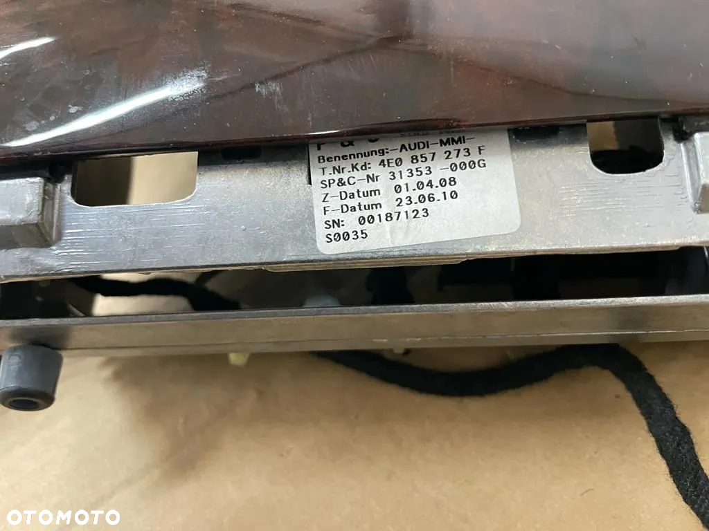 AUDI A8 D3 2LIFT WINDA EKRAN WYŚWIETLACZ NAWIGACJI 4E0857273F - 4