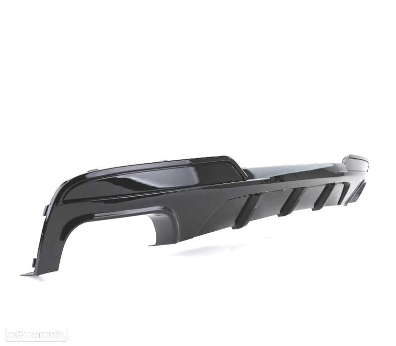 DIFUSOR TRASEIRO BMW F10 F11 10- DUPLA SAIDA LOOK M PERFORMANCE PRETO BRILHANTE - 2