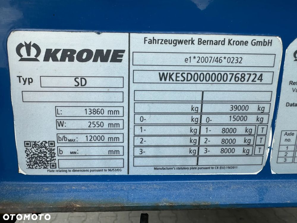 Krone SD Firanka Certyfikat XL, Dach podnoszony - 33