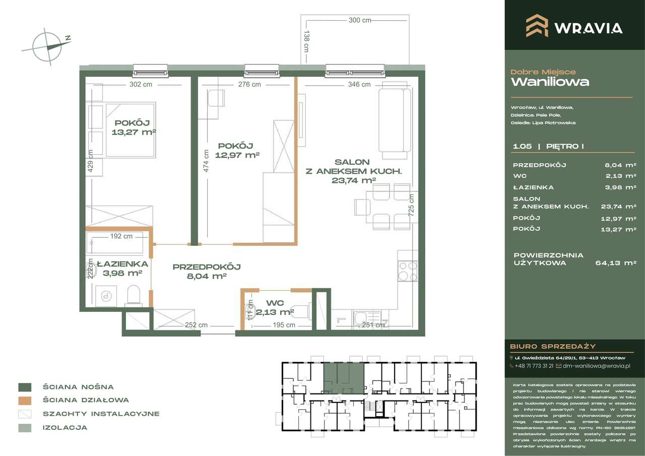 3 pokoje + balkon | 64,13 m2 | taras na dachu | ul. Waniliowa, BEZ PCC - Pełny obrazek: 3/13