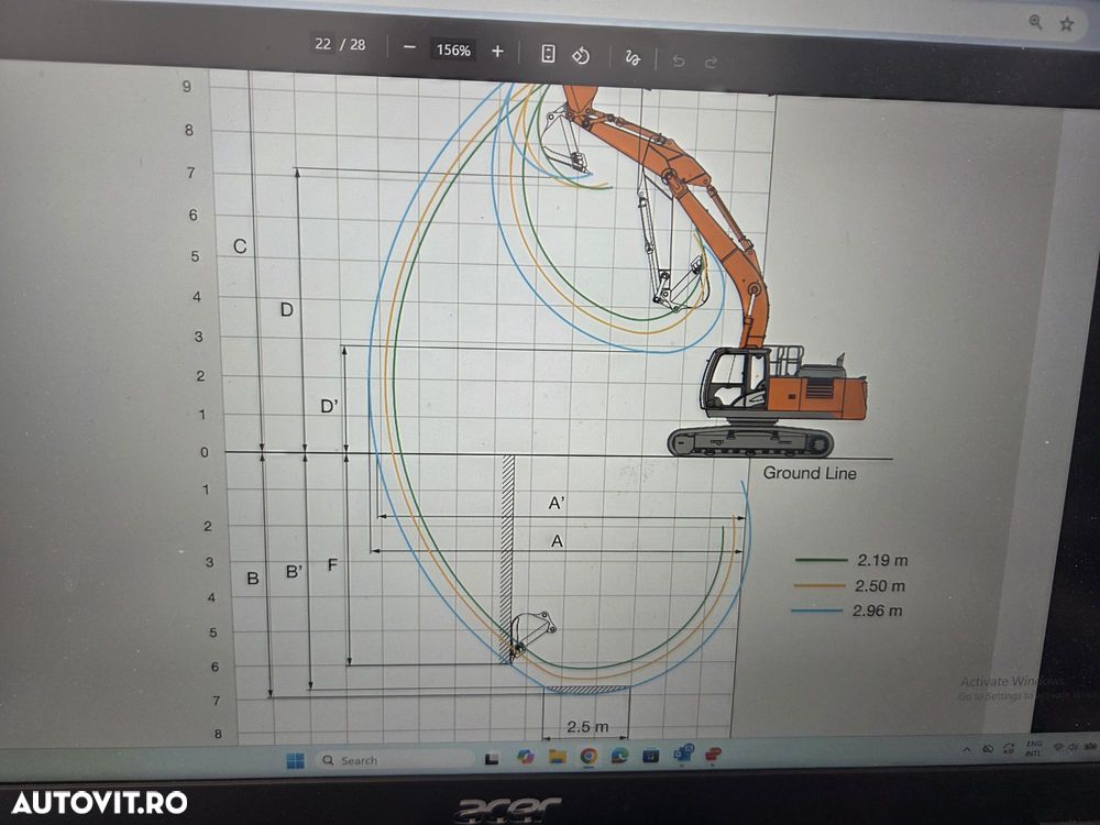 Hitachi ZX250LCN-6, 2019, 5.737h, CUPLA RAPIDA, cupa 1,55mc, inst picon, inst rotire, camera spate si laterale, latime 2,99m, ad sapare 7m, 3 pompe hidr HITACHI, consum 11,8l/h, lant 80% ok, ridica 16t, posibil leasing 3 ani-PROMOTIE 89.900 EUR+Tva - 35