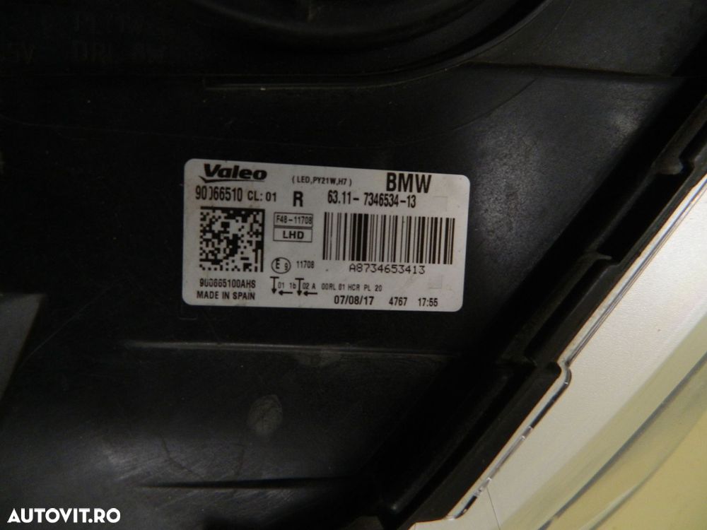 Far dreapta BMW Seria 2 F45 / F46 Halogen, 2014, 2015, 2016, 2017, 2018, cod origine 7346534-13. - 6