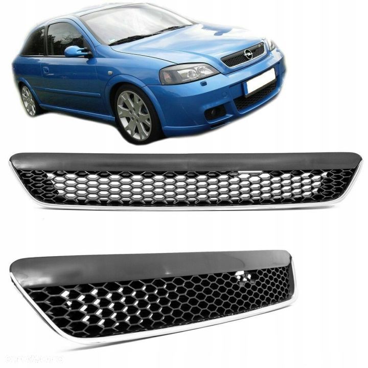 GRILL ATRAPA OPEL ASTRA G II BEZ LOGO OPC LOOK - 1