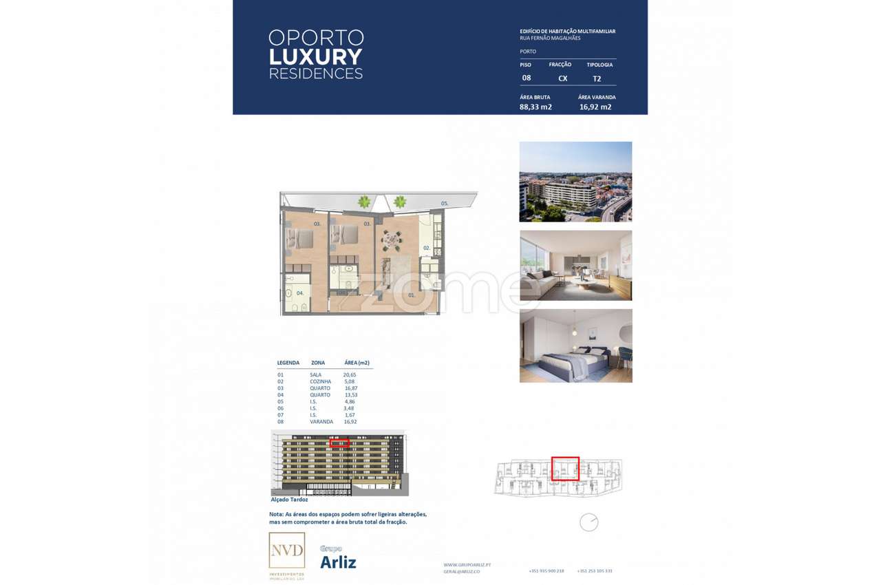 Novo empreendimento Oporto Luxury Residences - Apartamento T2 CX - Grande imagem: 2/15