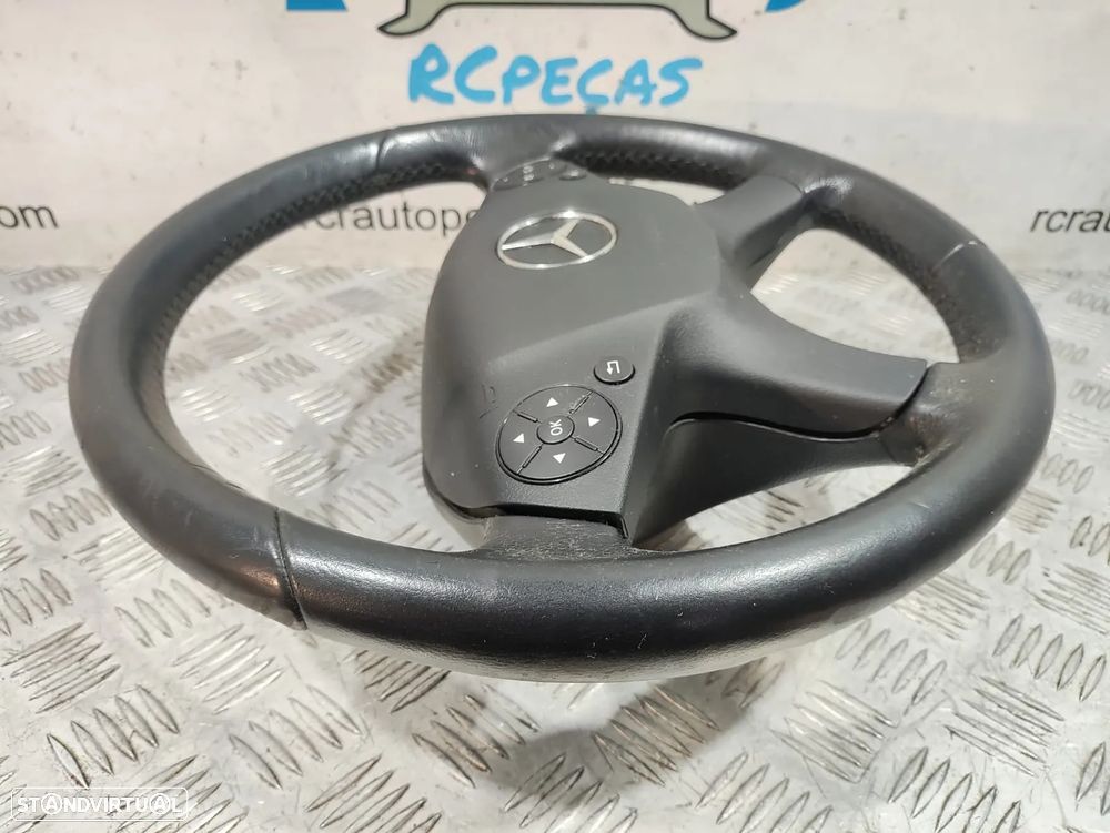 Volante + Airbag Completo em pele Mercedes Benz Class C W204 - Com comandos multifunções - 5