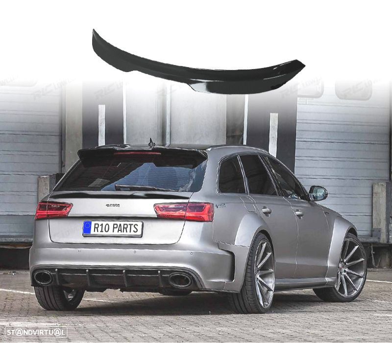 AILERON SPOILER AUDI A6 AVANT 11-18 PRETO BRILHANTE - 1