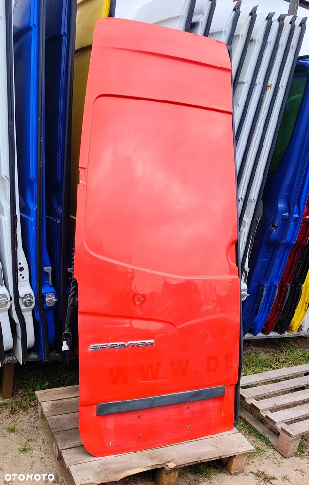 Drzwi Tył Tylne Lewe WYSOKIE CZERWONE Mercedes Sprinter 906 OCYNK Volkswagen Crafter - 1