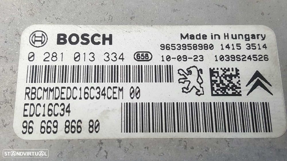 CENTRALINA DO MOTOR UCE CITROEN C4 PICASSO SX - 3