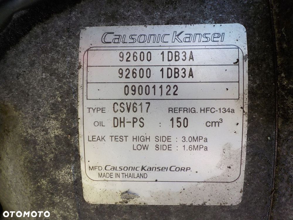 NISSAN QASHQAI J10 2.0 B SPRĘŻARKA POMPA KLIMATYZACJI 926001DB3A - 5