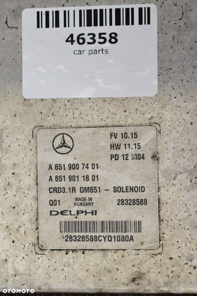 Sterownik Silnika MERCEDES W212 W204 2.2 CDI A6519007401 A6519011801 - 5