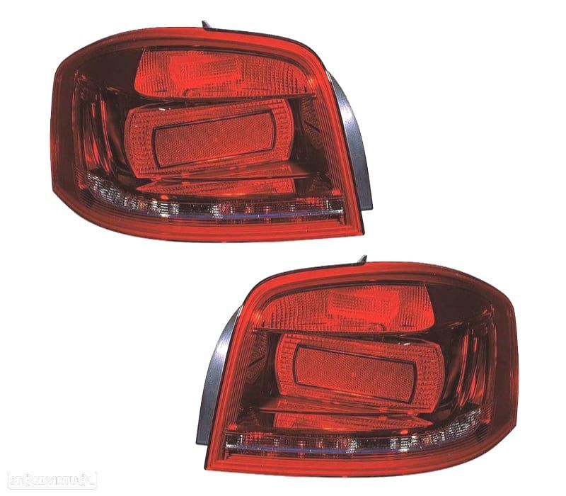 FAROLINS PARA AUDI A3 3P 09-12 BRANCO VERMELHO - 1