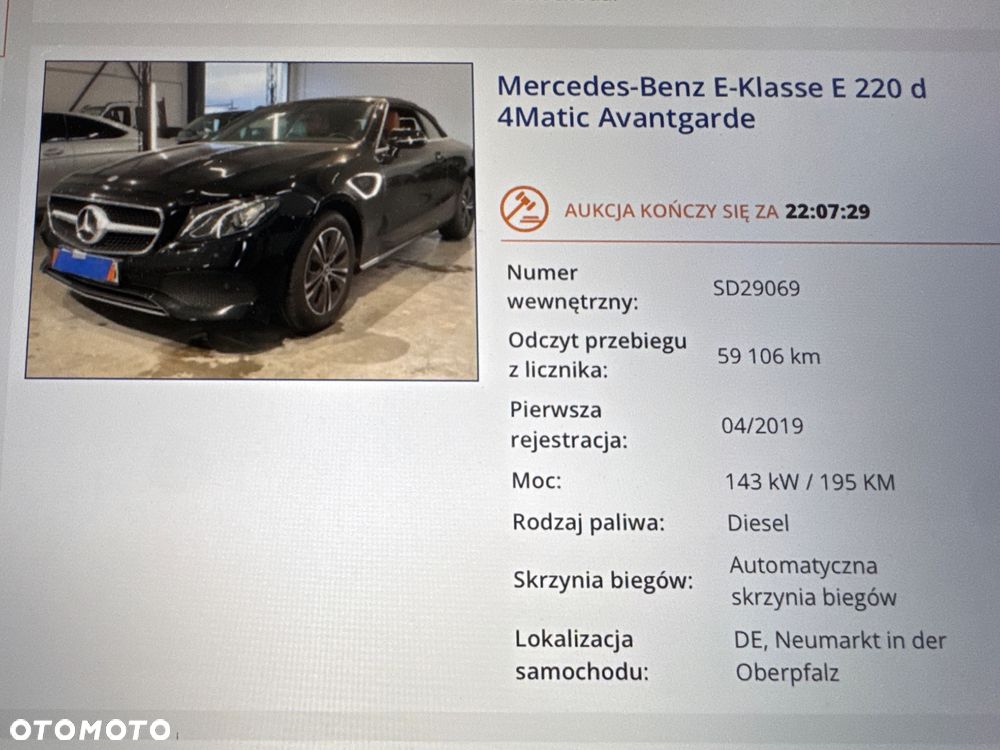 Mercedes-Benz Klasa E 220 d Cabrio 9G-TRONIC AMG Line - 34