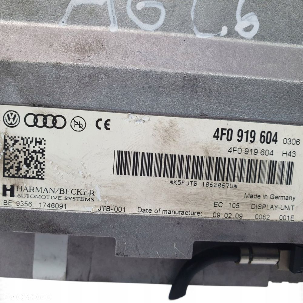 WYŚWIETLACZ EKRAN MMI Audi A6 C6 ekran nawigacji 4F0919604 - 3