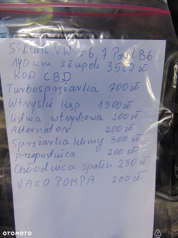 Silnik Golf 7 2,0 tdi goły słupek cena kod CBD