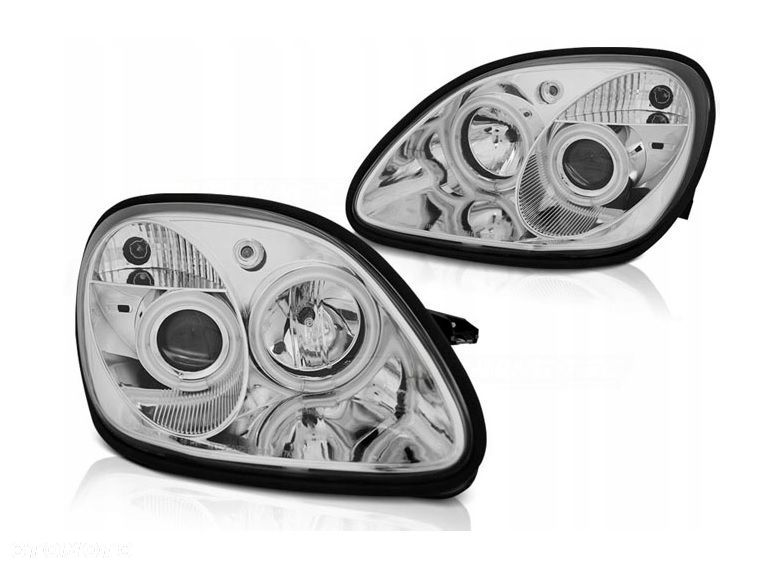 Reflektor Lampy kpl Ringi Angel Eyes Led CCFL Tuning Mercedes Slk r 170 - 2