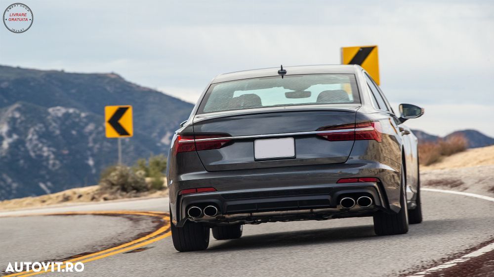 Difuzor Bara Spate si Ornamente Evacuare Audi A6 C8 4K Avant Sedan (2018-up) S6 De- livrare gratuita - 14