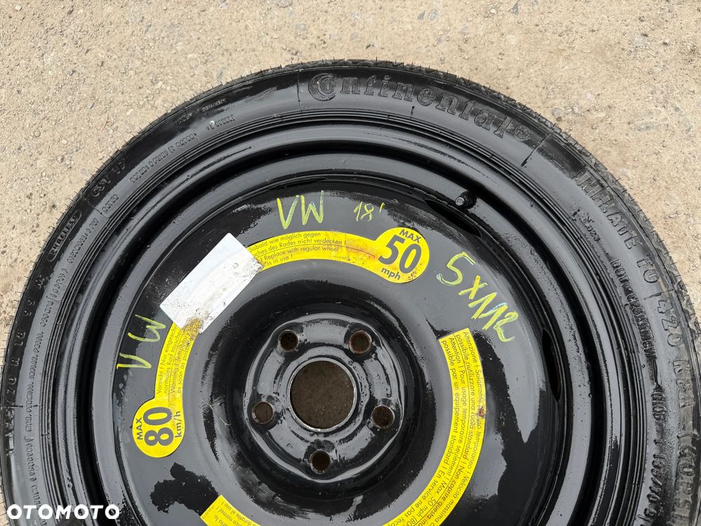 Koło dojazdowe dojazdówka 18' 5x112 Volkswagen 125/70 R18 - 3