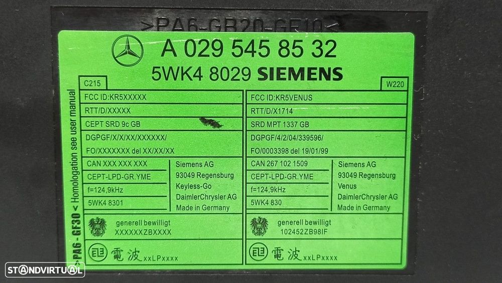 CENTRALINA/BOMBA FECHO CENTRAL MERCEDES CLASE S (W220) BERLINA 400 CDI (220.028) - 2