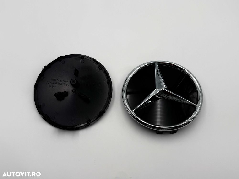 Emblema Compatibila Mercedes W206 grila crom/negru - 4
