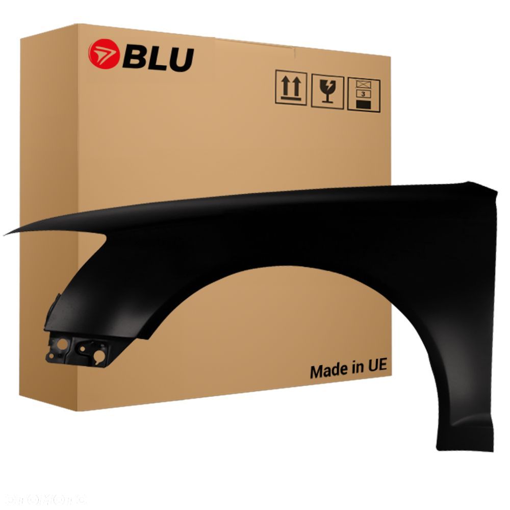 BLU Błotnik Audi A6 C6 Lift LY9B Lewy Czarny 2008-2011 przód BrillantSchwarz