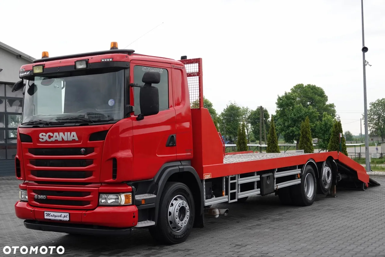 Scania G 360 / 6X2 / LAWETA / POMOC DROGOWA / OŚ SKRĘTNA I PODNOSZONA / NAJAZDY HYDRAULICZNE / WCIĄGARKA / SPROWADZONY - 2