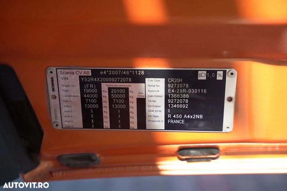 Scania R 450 / RETARDER / I-PARK COOL / COMPLET AIRMATIC / REZERVORE 1100 L / - 34