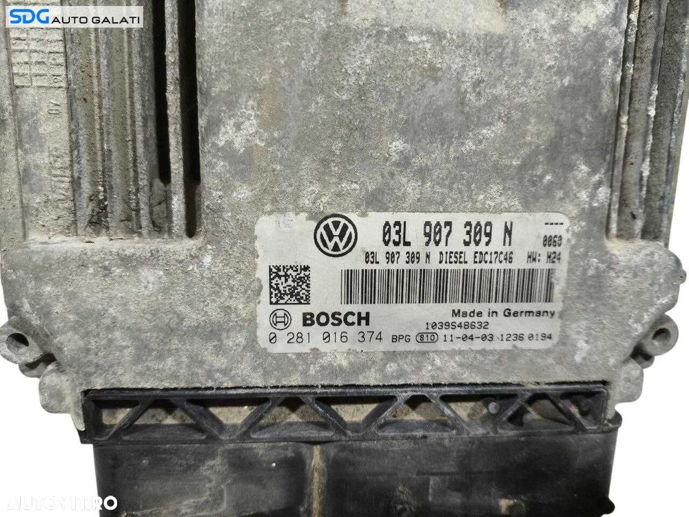 Kit Pornire ECU Calculator Motor Control Confort Blocator Volan Chei Cheie CIP Imobilizator Volkswagen Passat CC 2.0 TDI 2008 - 2015 Cod 03L907309N 0281016374 3AA959433 3C0905861J [LS0268] - 2