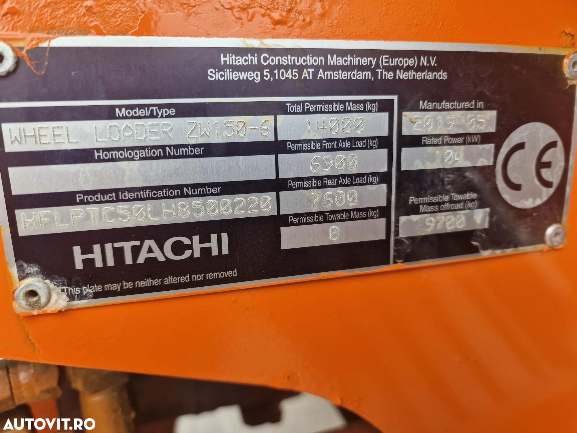 Hitachi ZW150-6, 1.090 ore, CUPA 2,5m, anv MICHELIN L5, Cupla rapida, Joystick, posibilitate leasing 4 ani, CA NOU, PROMOTIE 99.900 EUR+Tva - 5