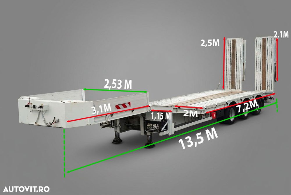 Altul REMORCA AUTO AMC CASTERA / ÎNCĂRCARE JOSĂ / 13,5 M / TABEL HIDRAULIC / TABELE HIDRAULICE / AX DE DIRECȚIE / TRONCIU - 2