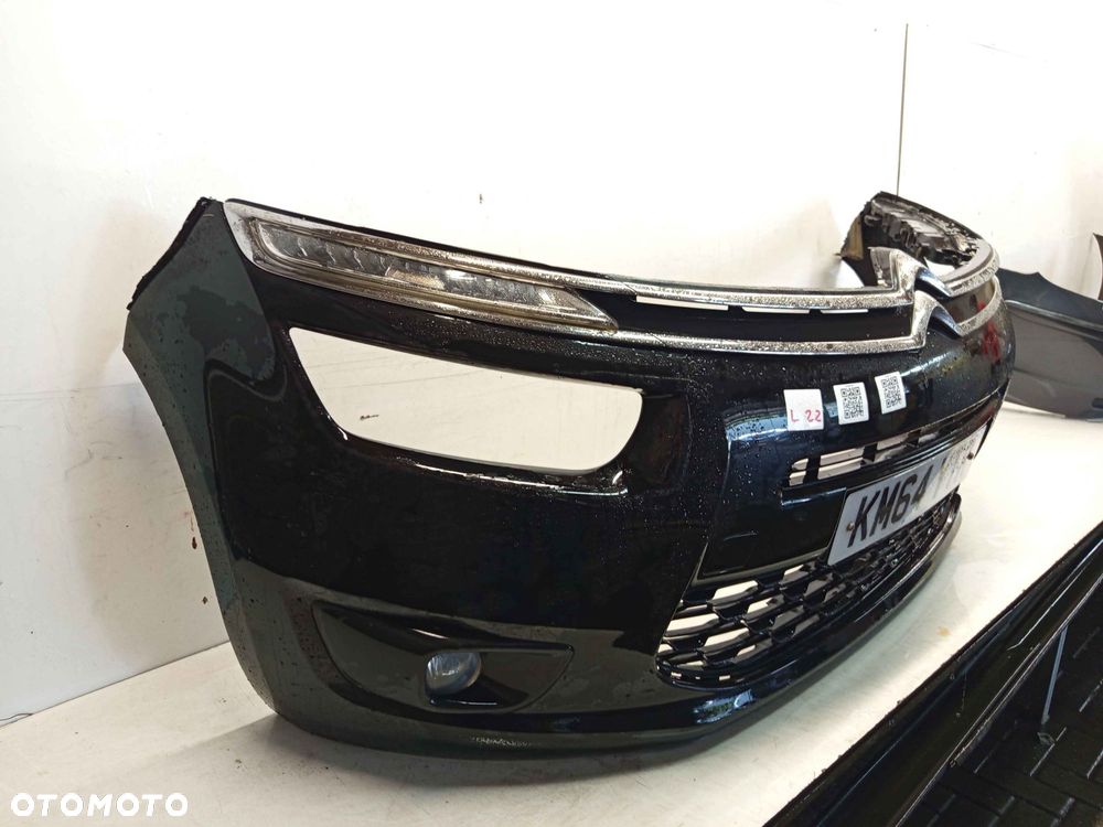 + ZDERZAK PRZÓD PRZEDNI CITROEN C4 PICASSO 2 II Gen. KTVD CZARNY LED DRL HALOGENY - 3