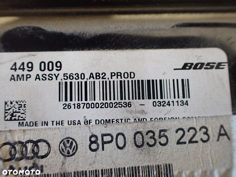 NAGŁOŚNIENIE BOSE KPL AUDI A3 8P 2.0TDI 8P3035382A  8E0035411A  8H0035411A  8P0035223A  8P0035464A - 25