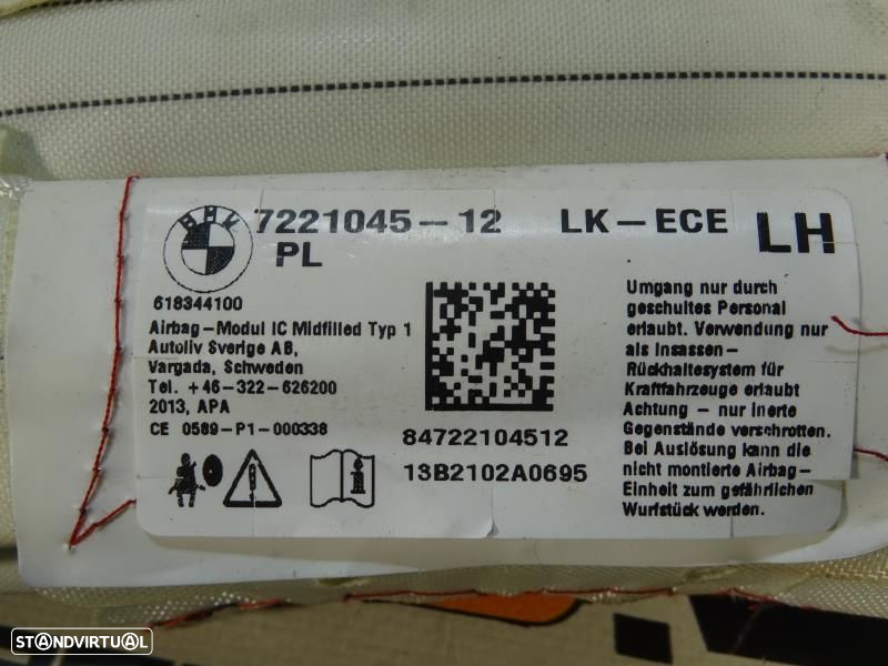 Airbag De Cortina Esquerdo Bmw 1 (F20)  7221045 - 7