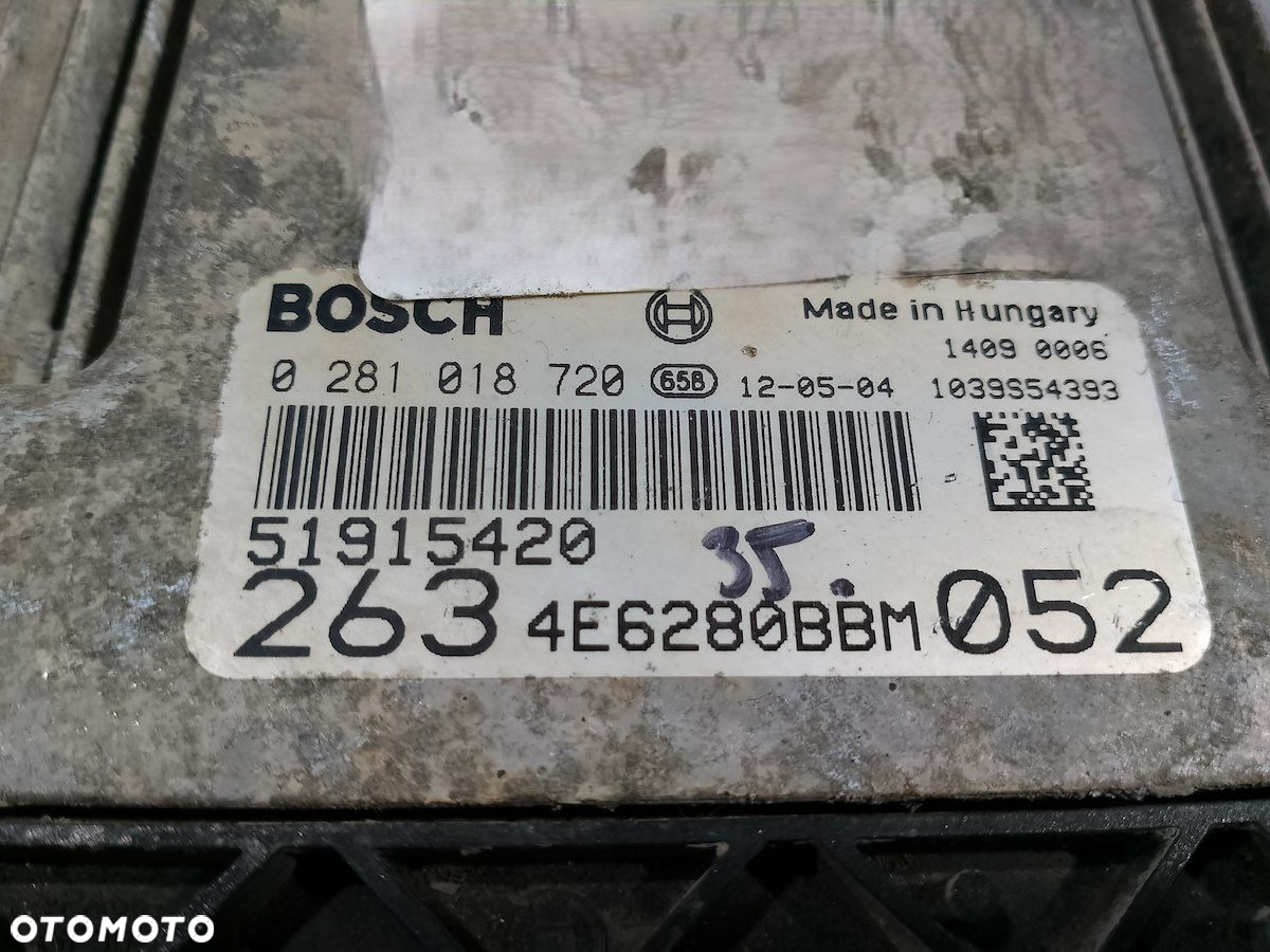 KOMPUTER, STEROWNIK FIAT DOBLO II 51915420 0281018720 1.6 JTD - 4