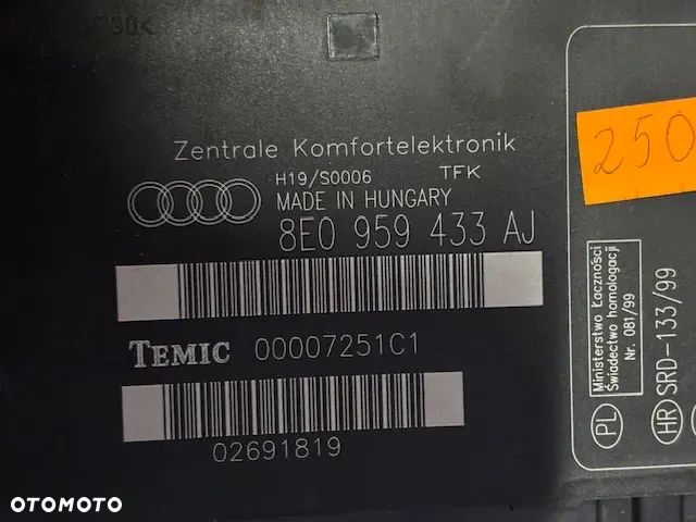 MODUŁ KOMFORTU AUDI A4 B6 8E0959433AG 8E0959433BR 8E0959433AS 8E0959433AJ - 9