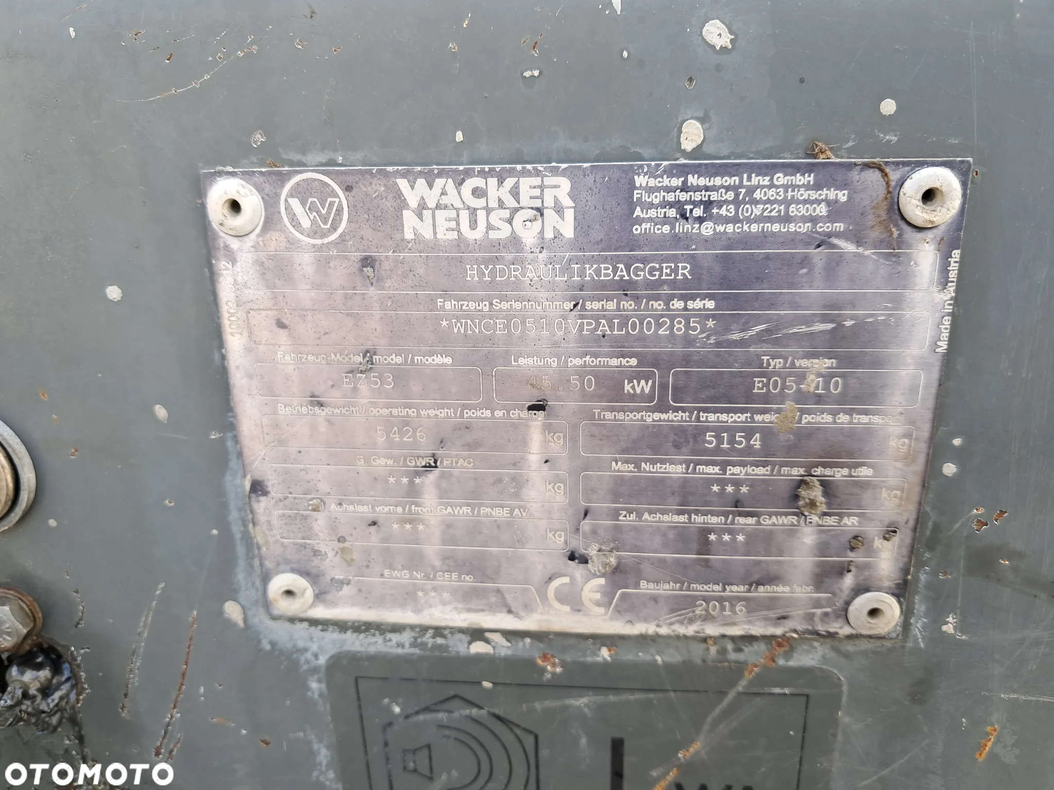 Wacker Neuson EZ 53 waga 5t TON * 3 ŁYŻKI * silnik Perkins turbo 60KM * 2016r 4570 mtg koparka minikoparka oświetlenie - 21