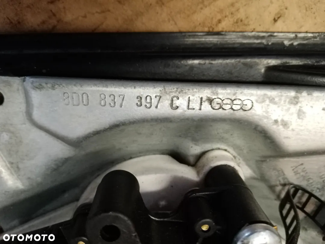 Mechanizm podnośnik szyby lewy przód Audi A4 B5 8D0837379C 8D0959801D - 7