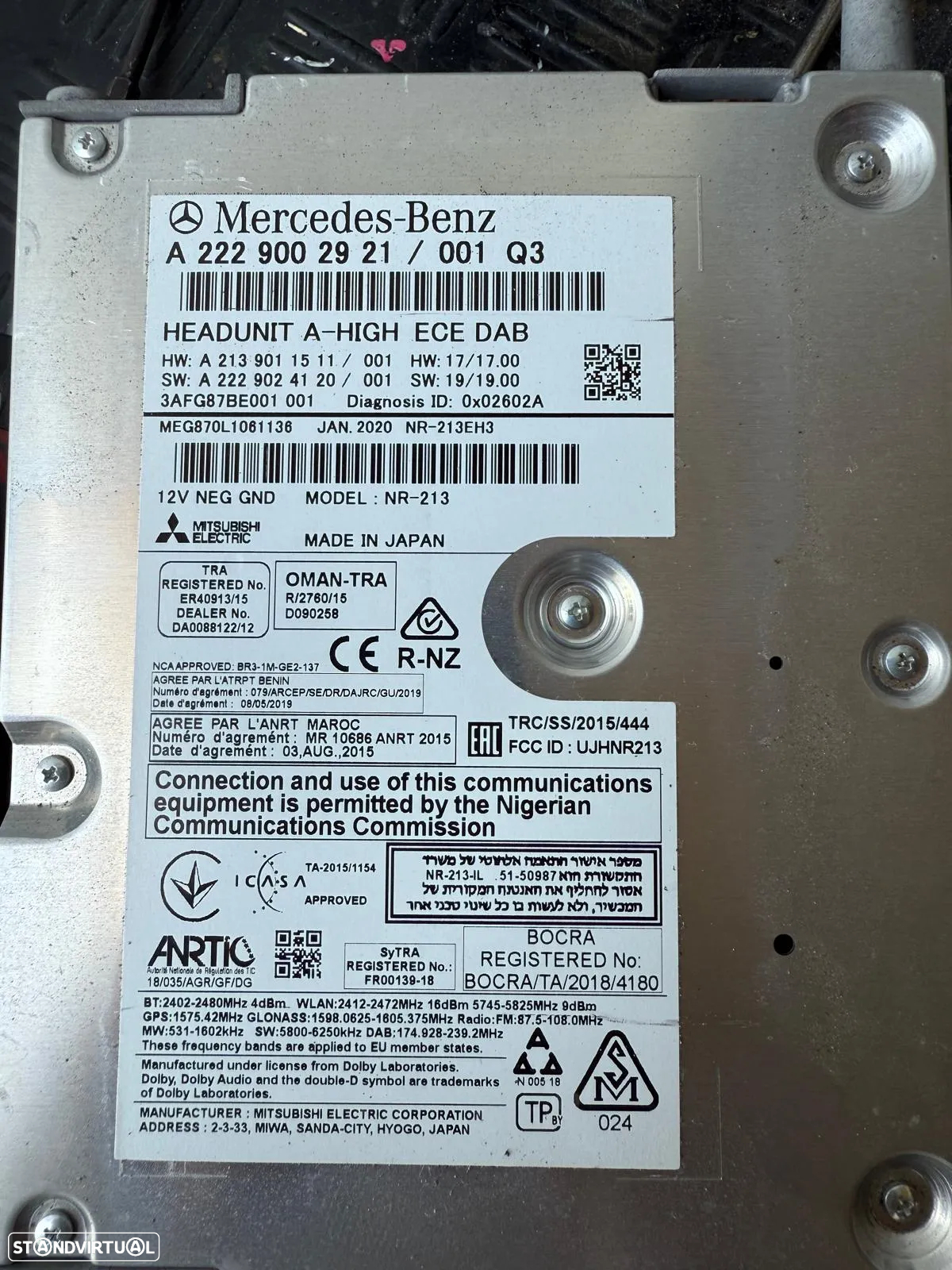 Radio e Modulo Bluetooth Mercedes E220 W213 Ano 2020 Ref: A2229002921/A1679004712 - 7