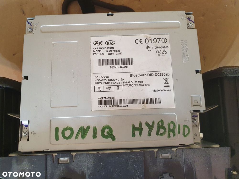 RADIO NAVI NAWIGACJA WYSWIETLACZ MONITOR EKRAN HYUNDAI IONIQ 96550-G2450 - 3