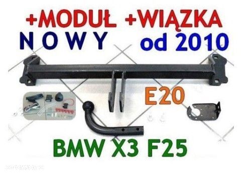 Nowy Kompletny Hak Holowniczy + Kula + Moduł + Wiązka Uniwersalna + Gniazdo elektr.do Bmw X3 F25 od 2010 GWARANCJA - 1