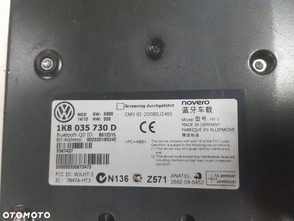 VW PASSAT B7 10-14r CC MODUŁ STEROWNIK BLUETOOTH 1K8035730D - 2