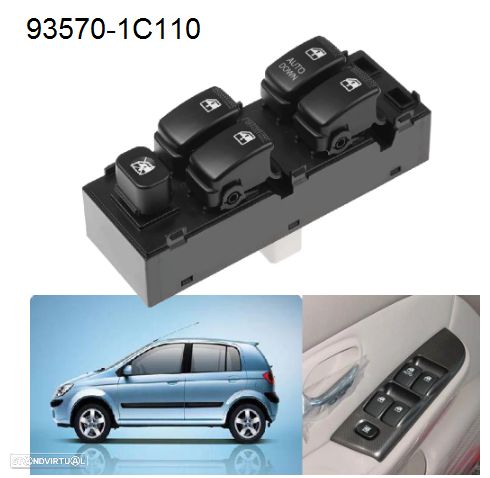 Botão Interruptor vidros Hyundai Getz Matrix Kia Carens Novo - 1