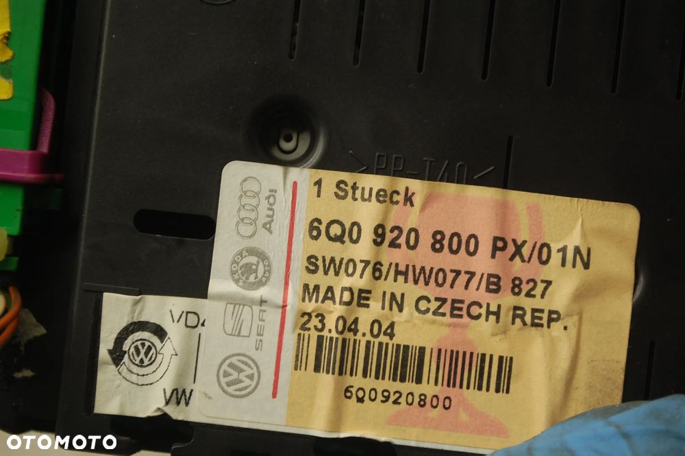 LICZNIK ZEGAR 6Q0920800P VW POLO IV 1.2 SEAT SKODA 6Q0920800 6Q0920803E - 6