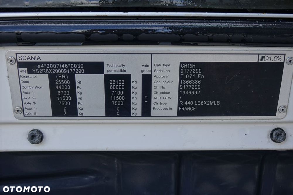 Scania R440 PDE / TANDEM / ZESTAW PRZESTRZENNY 120m3 / MEGA / PRZEJAZDOWY / FIRANKA / EURO 5 EEV / AUTOMAT / RETARDER / OŚ PODNOSZONA - 23