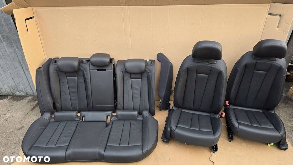 FOTELE SKÓRZANE KANAPA KPL GRZENE CZARNE AUDI A4 B9 SEDAN NR MAG DE01 - 8