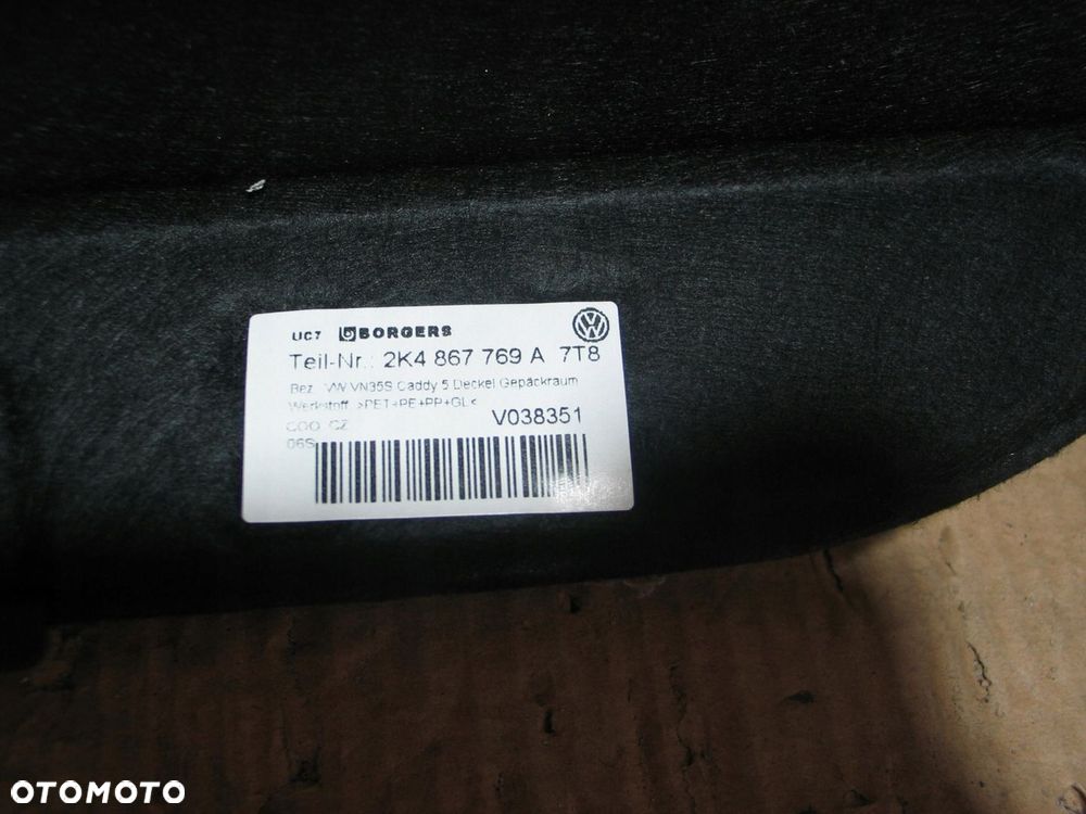 polka bagaznika vw caddy 2K4867769A po 20r. czarna - 12